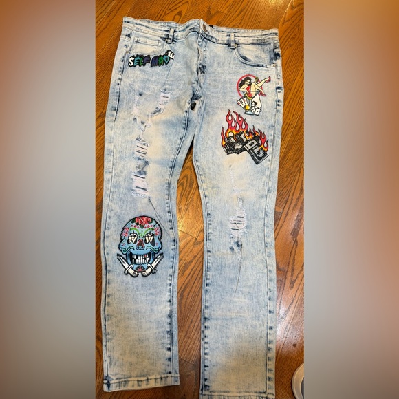 MOTIVE Men's Jeans Skull Self Made JeansSize 40